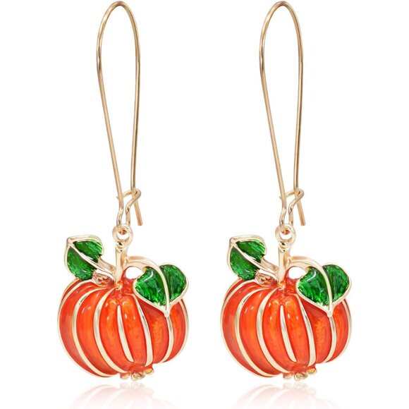 Jewelry - Fall Earrings Crystal Maple Leaf Earring for Women Orange Autumn Maple Leaves Th